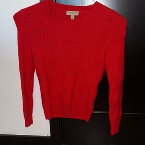 Burberry Bright Red Crew Neck Sweater size xs
